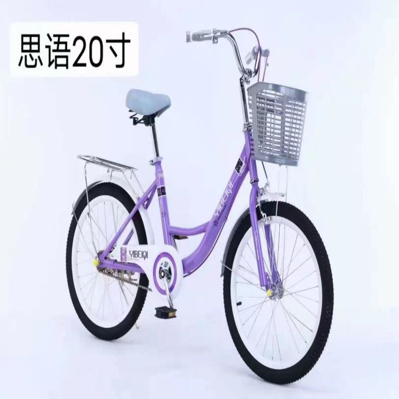 女大童自行车20寸新款后椅架带车篮女款自行车童车