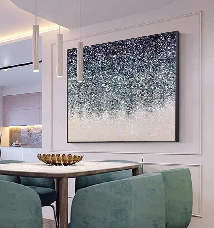 手绘油画北欧抽象竖版挂画入户玄关装饰画卧室餐厅星空壁画后现代详情6