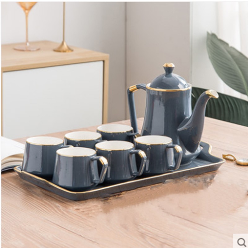 Ceramic water sets, ceramic cups, ceramic tea sets, coffee sets, cup sets, cup sets, water set sets, tea set sets, home light luxury style, European style tea sets detail image 6