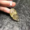 The natural titanium lustrous crystal jewelry pendant with jade branches and leaves is even more beautiful Item Picture