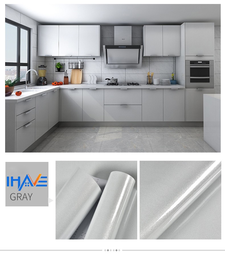 Pearlescent self-adhesive tape with back adhesive, moisture-proof, water-proof, easy to clean, stain-proof, renovation wallpaper, kitchen fume sticker, furniture sticker, cabinet sticker, furniture renovation wardrobe, office desk, door, table, bedroom, living room, 60cm*3m detail image 6