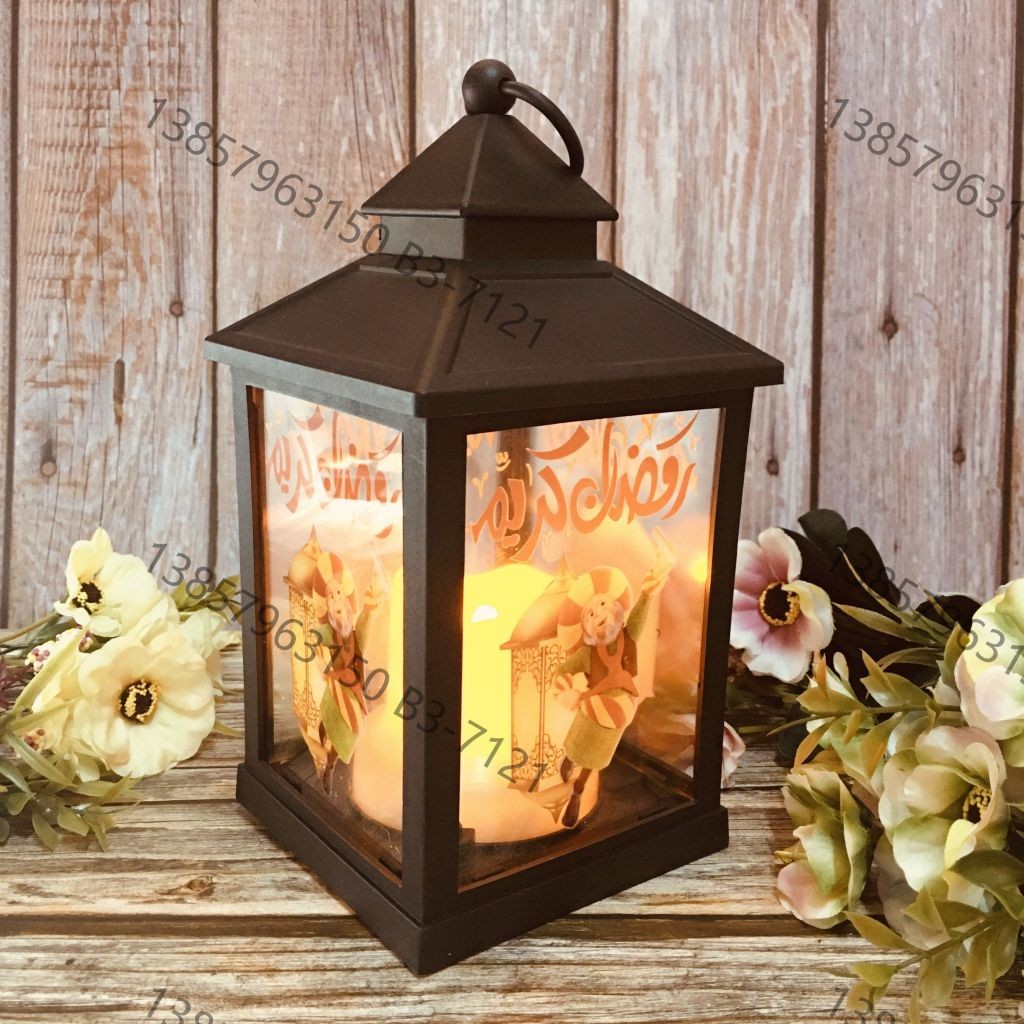 Ramadan Christmas lantern, antique kerosene flame, plastic creative decoration, electronic candle stand, imported cross-border wholesale, street stall, Douyin bestseller, wedding road guide, LED horse lantern, soft decoration prop, fireplace UV009 detail image 5