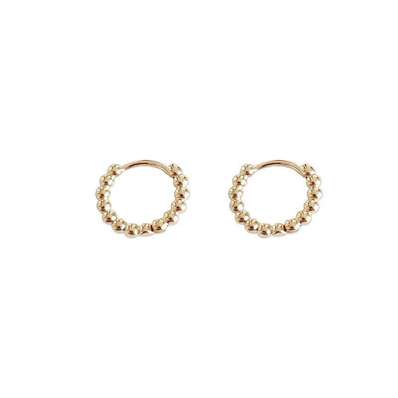 Francés ligero moda de lujo perlas redondas geométricas pequeños pendientes personalidad simple temperamento círculo ins nuevos pendientes hebillas detail image 1