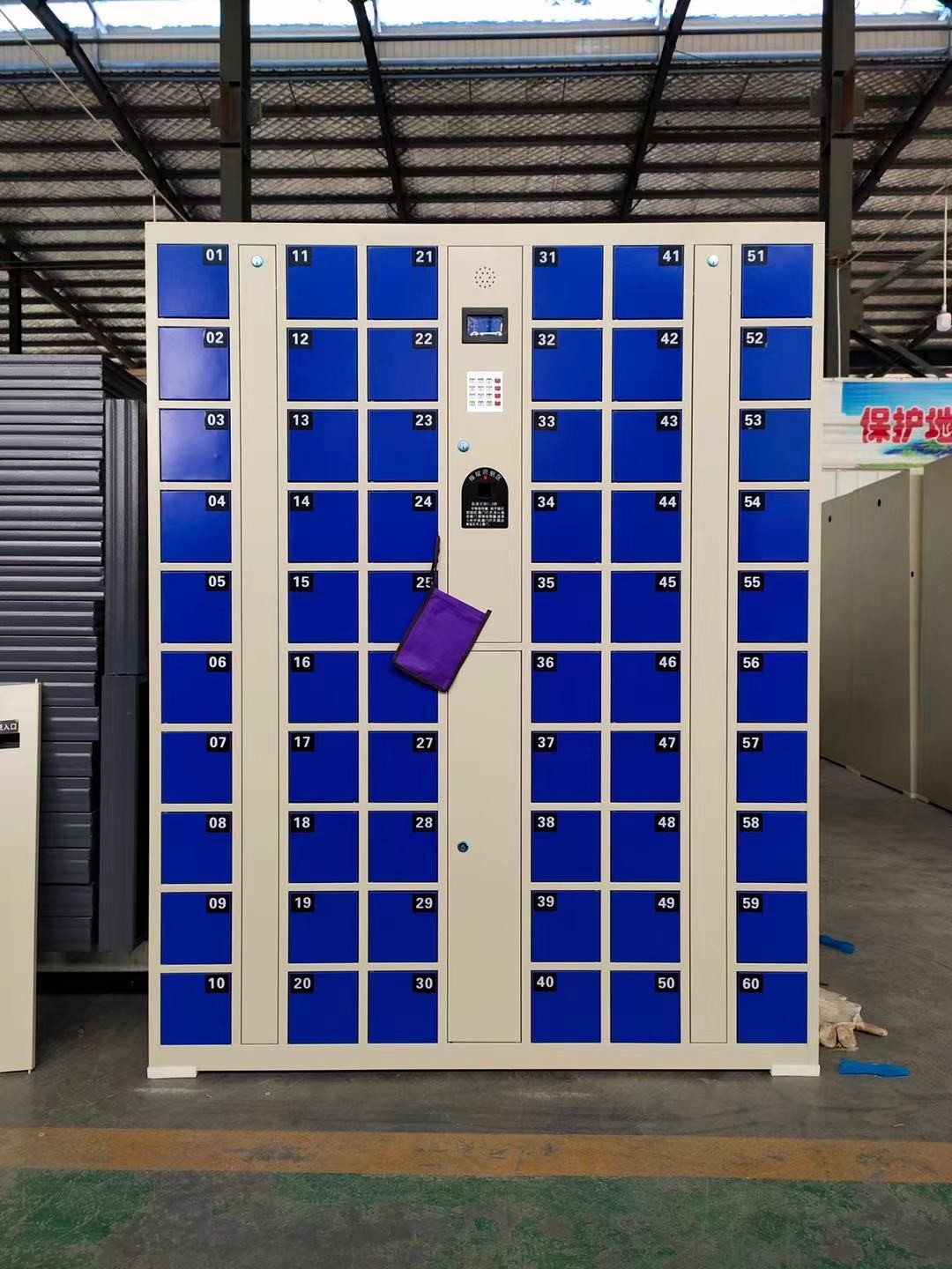 Supermarket lockers, supermarket parcel lockers, electronic parcel lockers, fingerprint model, 36 doors, blue detail image 4