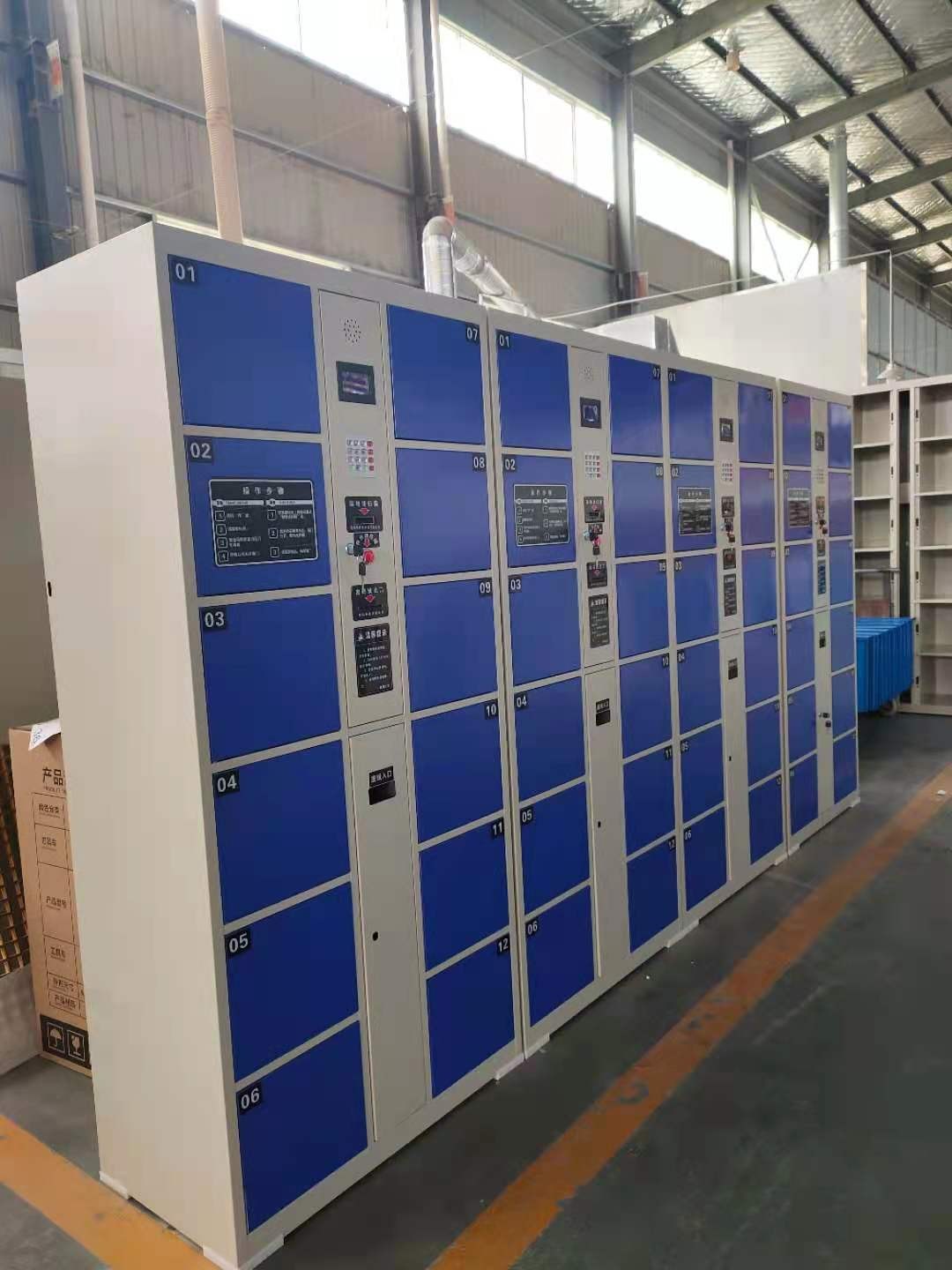 Supermarket lockers, supermarket parcel lockers, electronic parcel lockers, fingerprint model, 36 doors, blue detail image 8