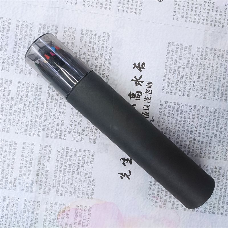 黑木12色7寸彩色铅笔0.72直径桶装