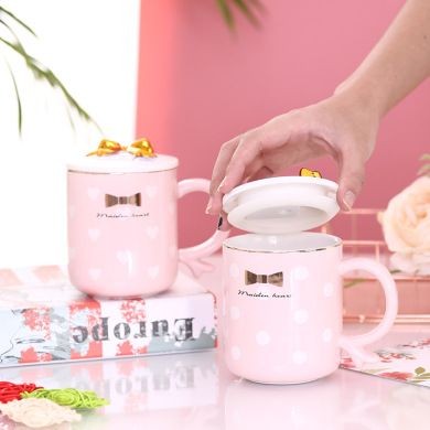 厂家批发创意热款陶瓷杯带盖 礼品杯子水杯办公家用盖杯酒店马克杯详情1