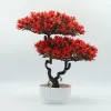 Factory direct sales of new artificial flower ornaments, welcoming pine bonsai, table artificial flower potted plants, home decoration plastic flowers details Picture