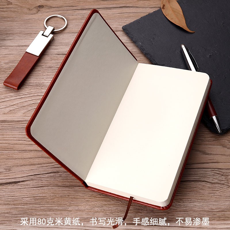 Creative business notebooks, keychains and metal ballpoint pens can be customized as corporate LOGO office gift sets detail image 2