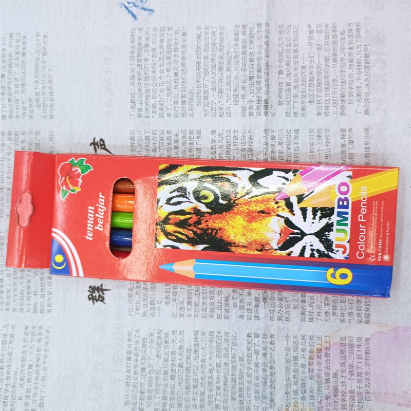 7寸6色彩色铅笔0.72直径盒装