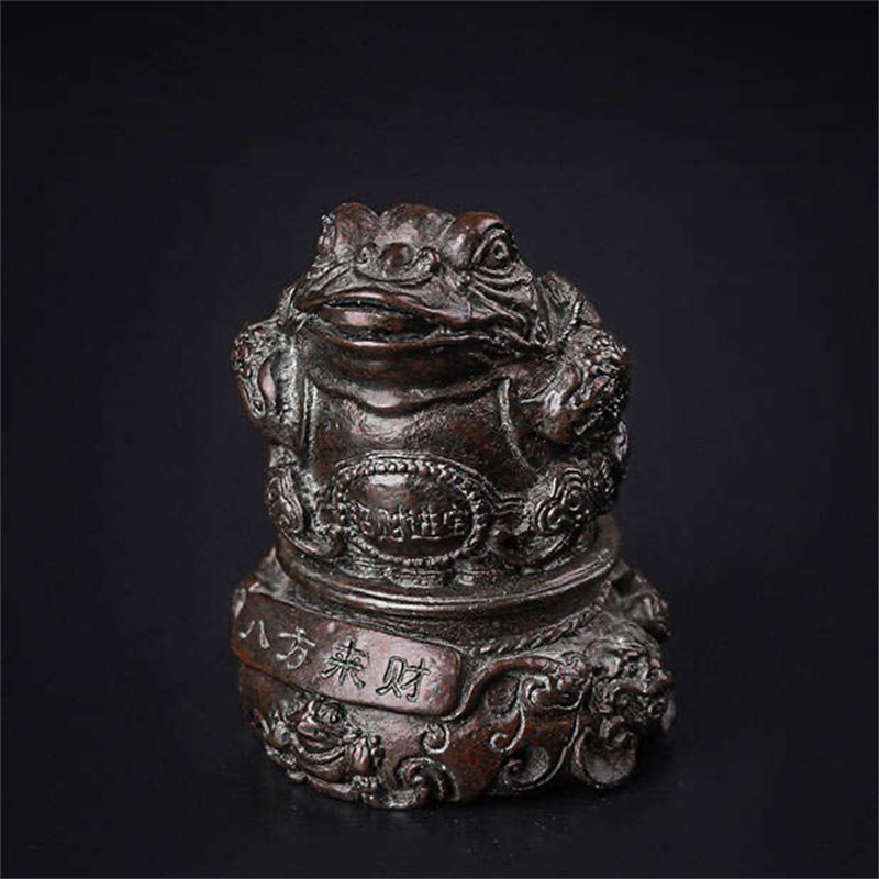 纯铜茶宠摆件黄铜盖置铁壶盖托创意仿真茶玩功夫茶具零配26图