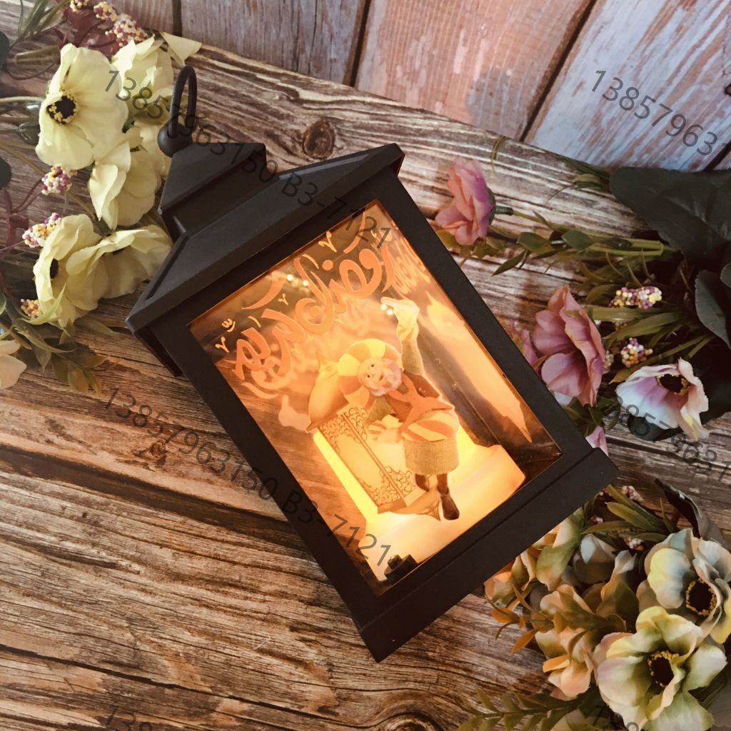 Ramadan Christmas lantern, antique kerosene flame, plastic creative decoration, electronic candle stand, imported cross-border wholesale, street stall, Douyin bestseller, wedding road guide, LED horse lantern, soft decoration prop, fireplace UV009 detail image 9