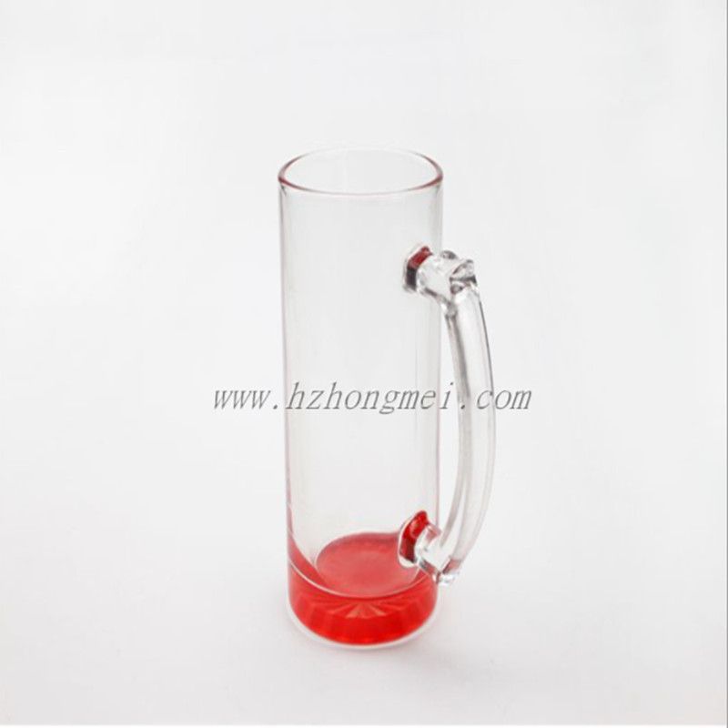 马克杯透明玻璃彩色杯热升华logo冷水杯酒水杯301-400ML
