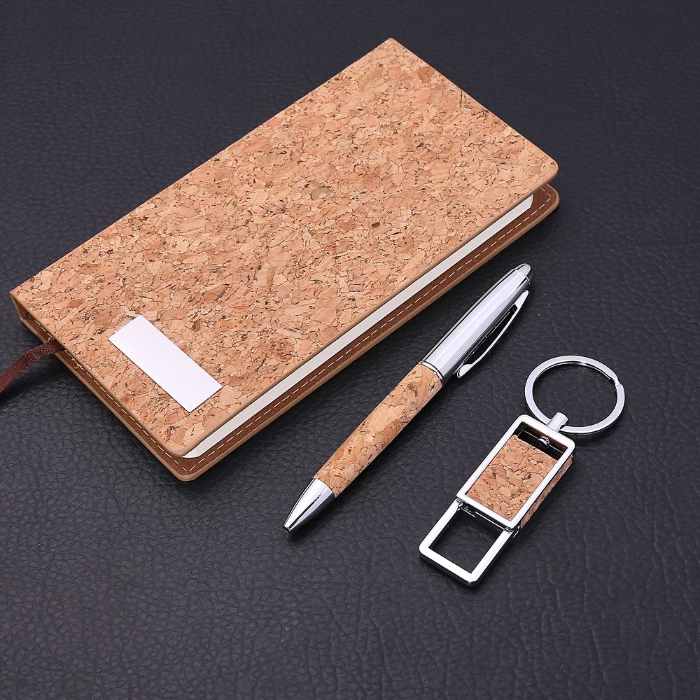 Customized notepad set: notebook + business card holder + keychain + signature pen four-piece set, corporate gift customization Item Picture