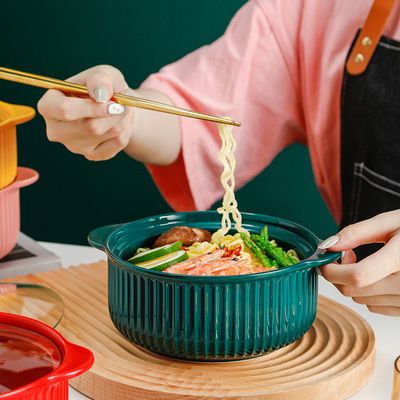 Creative 7-inch colored glazed ceramic bowl