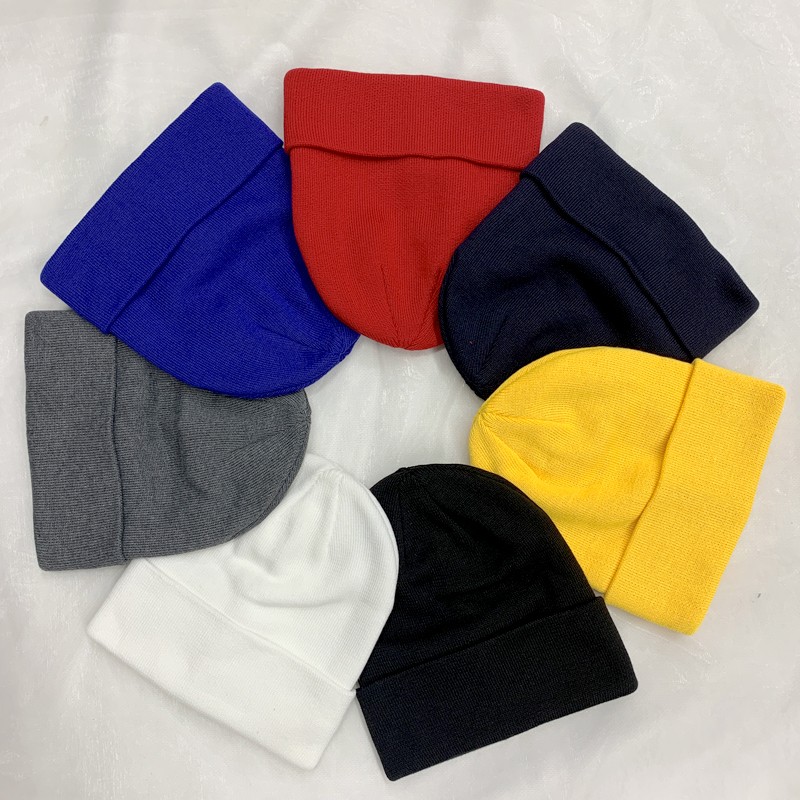 Autumn and winter knitted woolen hats, simple, fashionable and elegant, smooth plate rolled edge hats, Japanese-style Baotou cold hats, European and American trendy ins undefined