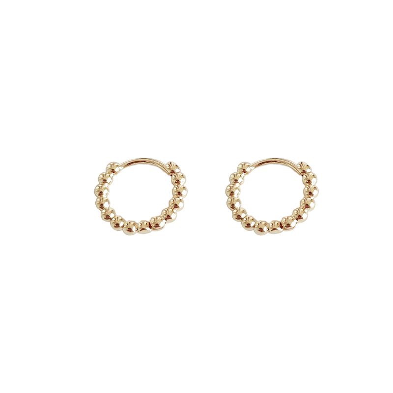 Francés ligero moda de lujo perlas redondas geométricas pequeños pendientes personalidad simple temperamento círculo ins nuevos pendientes hebillas Item Picture