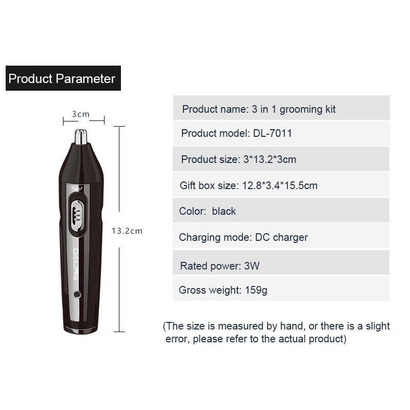 DALING Electric Nose Hair Trimmer Daling 7011, multi-functional sideburns and eyebrow trimmer for cross-border use Item Picture
