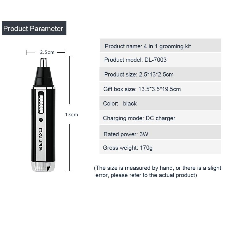 DALING-7003 Electric Nose Hair Trimmer, Multi-functional Set, Razor, Nose hair Trimmer, Eyebrow Trimmer wholesale Item Picture