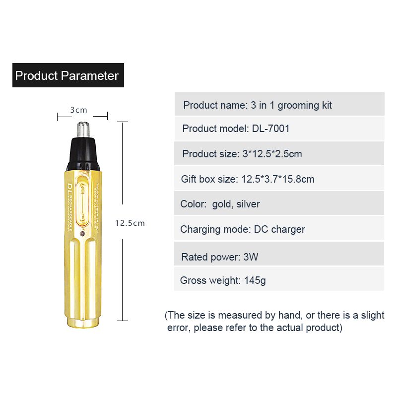 DALING Electric Nasal Hair Trimmer DALING-7001 Men's Nasal Hair Cleaning and Shaving Device, rechargeable nasal hair trimmer, wholesale for export Item Picture