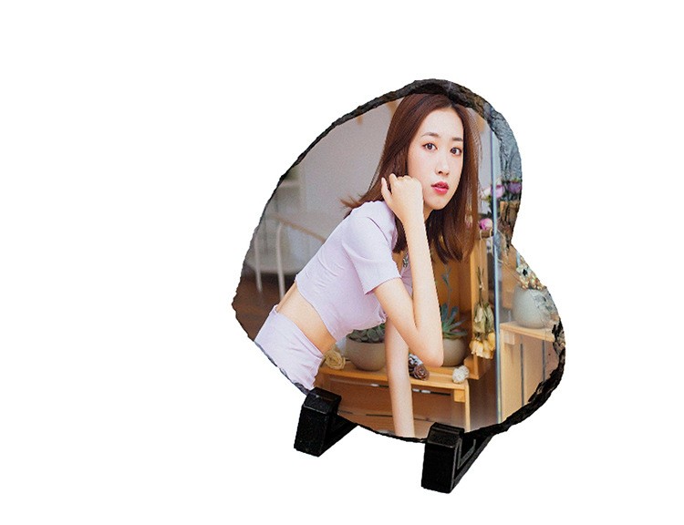 Heart-shaped lithograph, SLATE painting, photo frame, consumables, natural stone, heat transfer, glossy and matte lithograph, MK-59 60 61 detail image 5