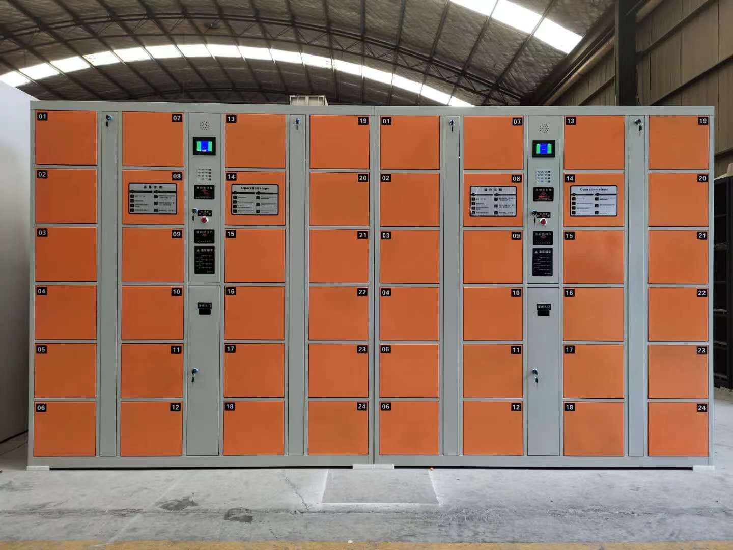 12-door smart card series luggage lockers, 24-door supermarket parcel lockers, 36-door self-designed code bar type coin lockers detail image 11