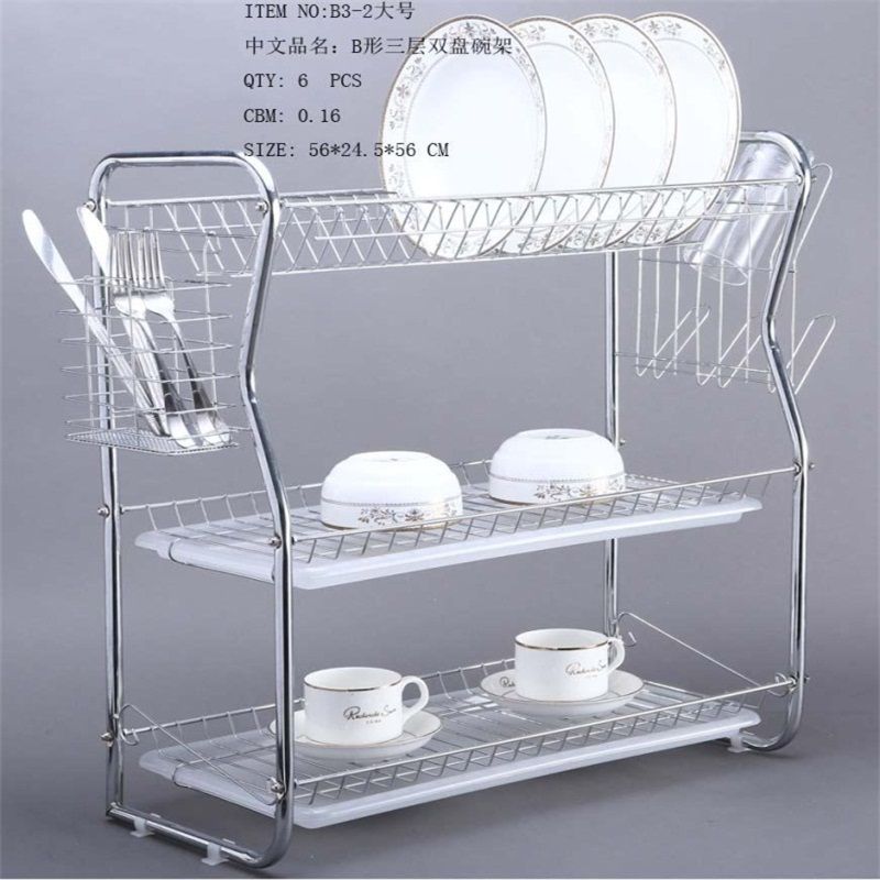 56CM B-shaped three-layer double-plate bowl stand