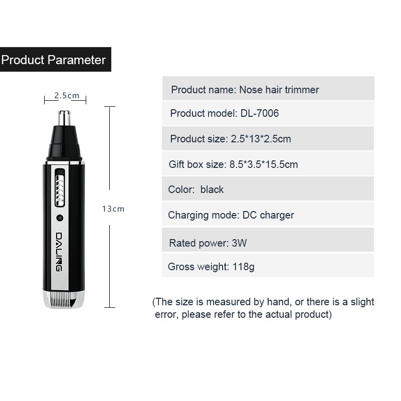 DALING-7006 Electric Nose Hair trimming, nose hair shaving, rechargeable nose hair remover Wholesale Cross-border Item Picture