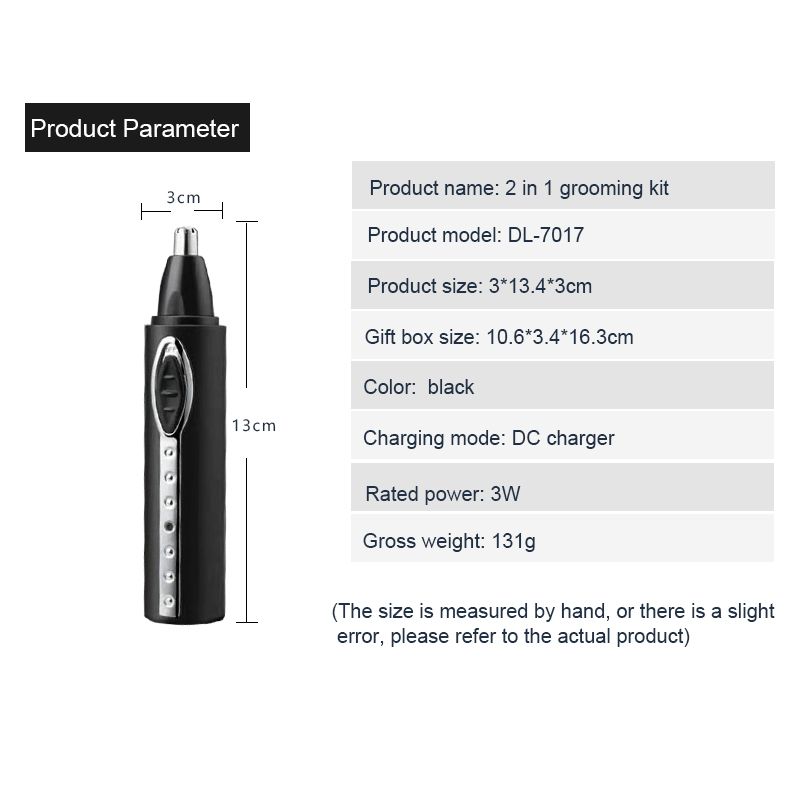 DALING Electric Nasal Hair Trimmer DALING-7017 for Men, rechargeable nasal hair trimmer, wholesale for export Item Picture