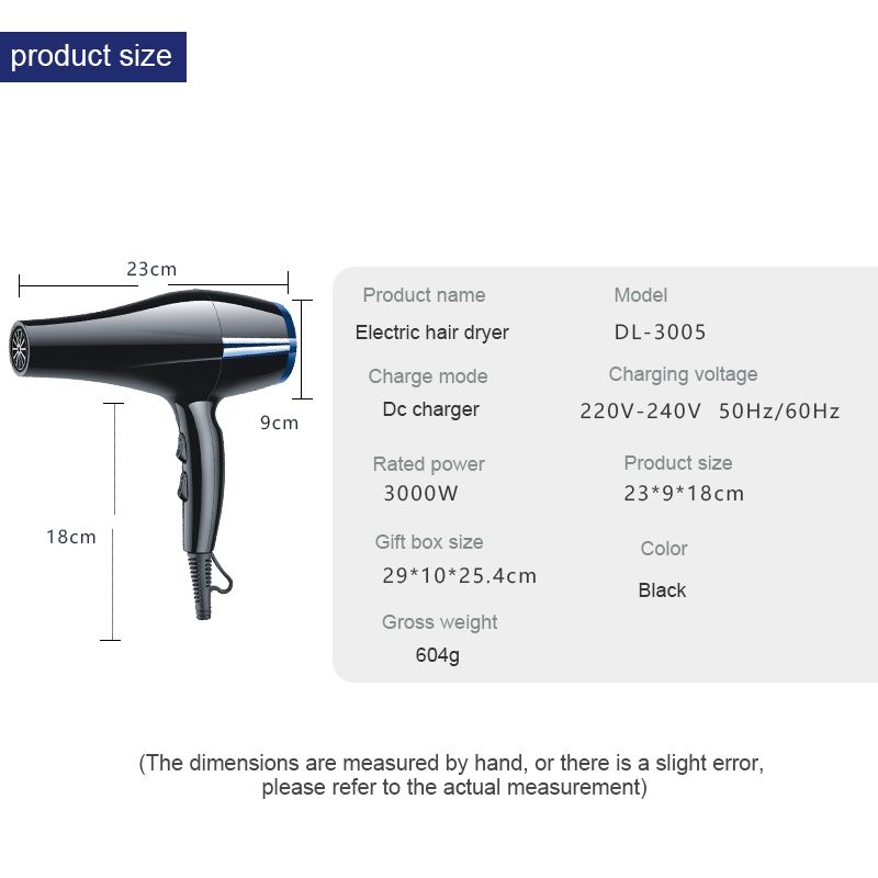 DALING-3005 hair dryer, high-power hair dryer, household cold and hot air hair dryer, wholesale cross-border Item Picture
