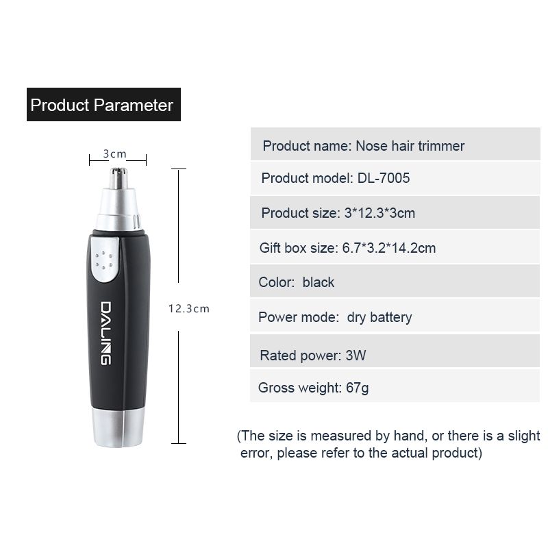 DALING-7005 Electric Nasal Hair trimmer, Nasal hair Trimmer, Eyebrow Nasal hair Cleaner, wholesale for export Item Picture