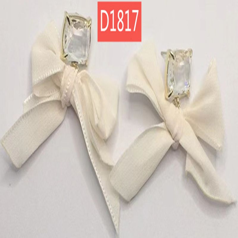 925银针韩国东大门镶钻蕾丝蝴蝶结耳环超仙耳坠气质少女耳饰品女