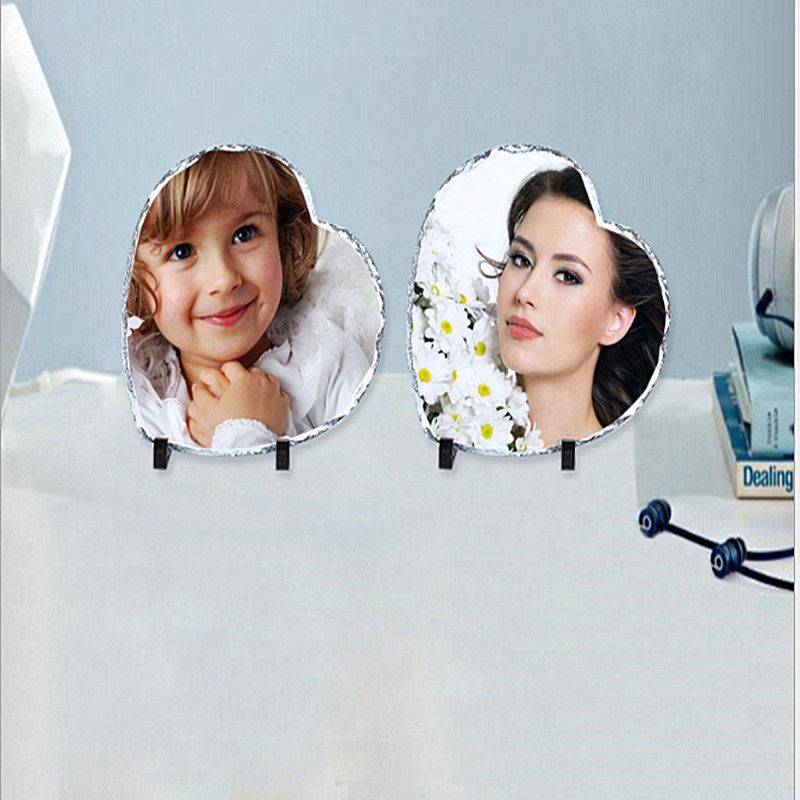 Heart-shaped lithograph, SLATE painting, photo frame, consumables, natural stone, heat transfer, glossy and matte lithograph, MK-59 60 61 Specification image