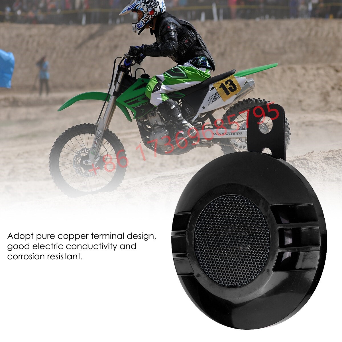 New 110dB 430HZ motorcycle horn, 12V universal horn detail image 3