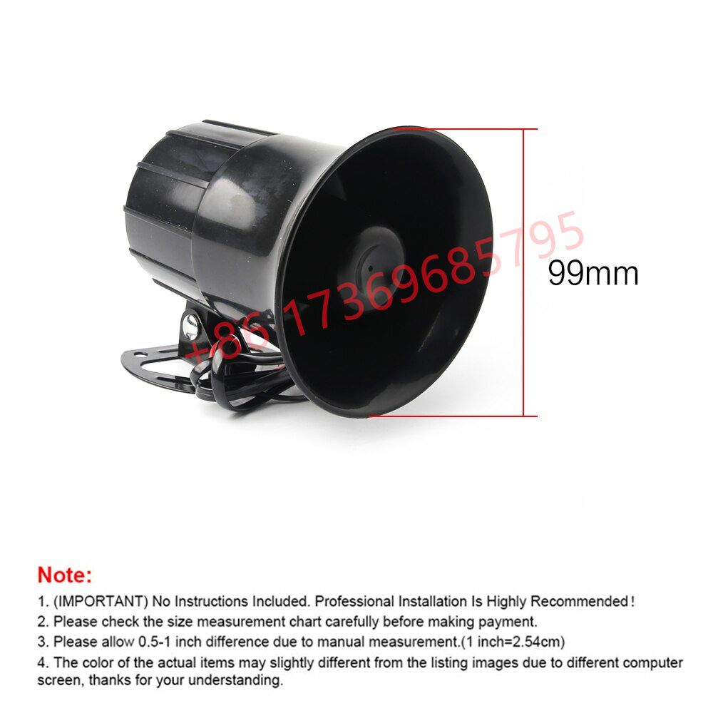 Alarm speaker, air horn, 125DB, 6-sound alarm, car, motorcycle, ship loudspeaker with MIC digital voice details Picture
