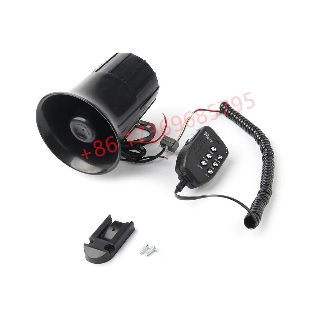 Alarm speaker, air horn, 125DB, 6-sound alarm, car, motorcycle, ship loudspeaker with MIC digital voice Item Picture