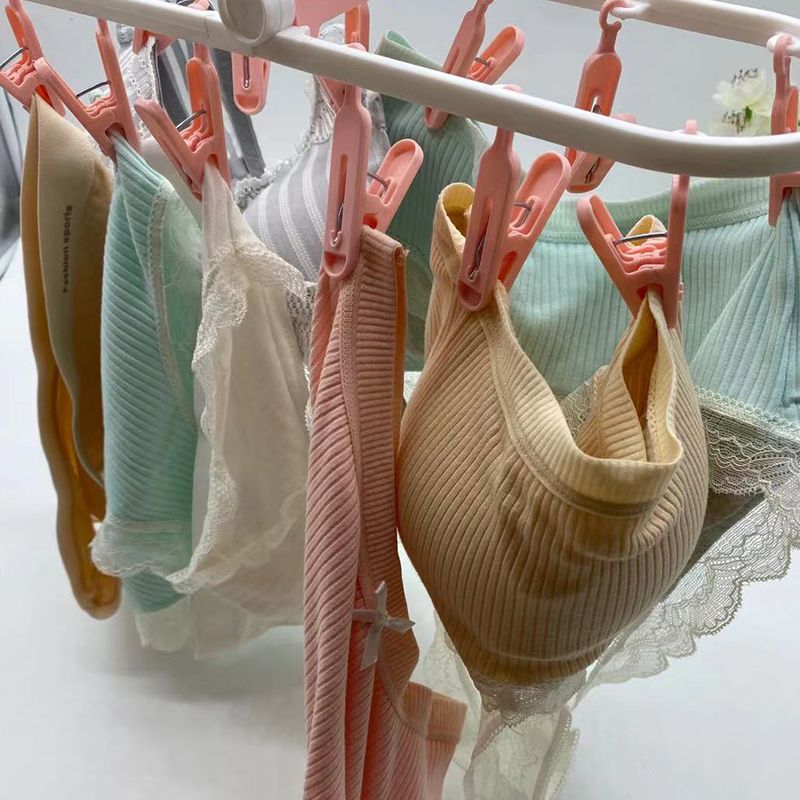 12夹塑料椭圆折叠晒衣架衣服夹子防风多用衣服架学生衣架旅行衣架详情图5