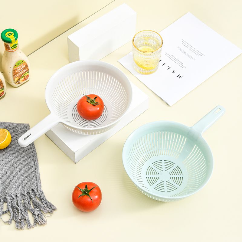 Plastic kitchen basin, rice washing basket, kitchen basket, kitchen utensils, rice washing sieve, vegetable washing basin, draining basket, fruit and vegetable sieve details Picture