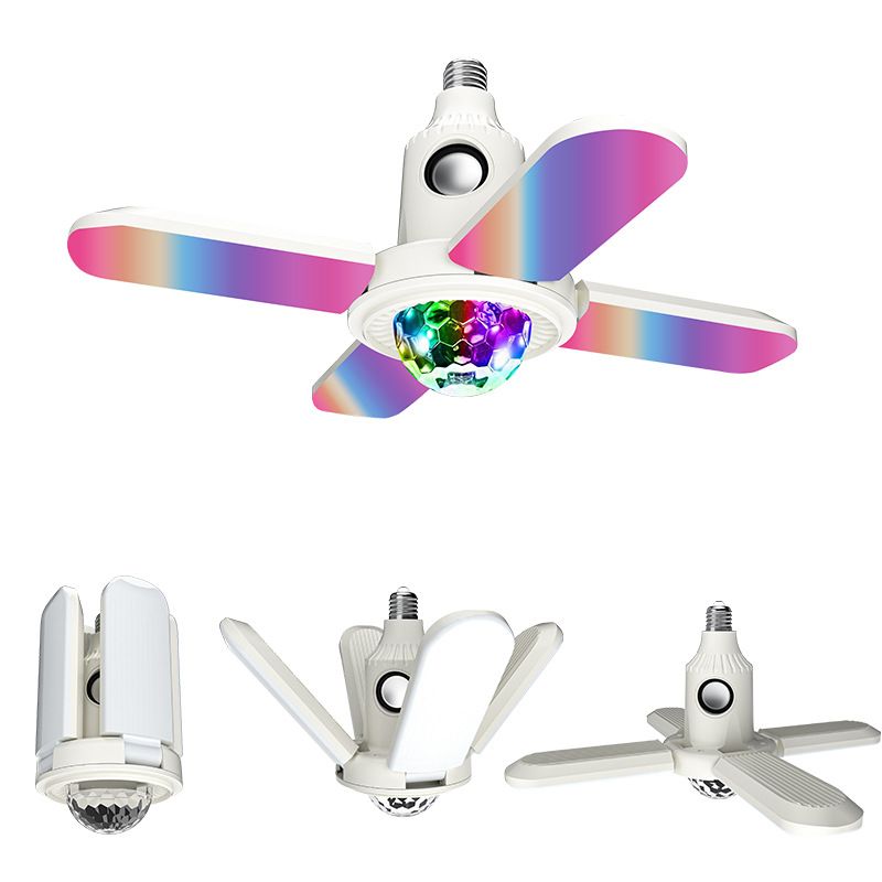 四叶LED舞台灯蓝牙小魔球白光照明智能遥控RGB音响灯 图