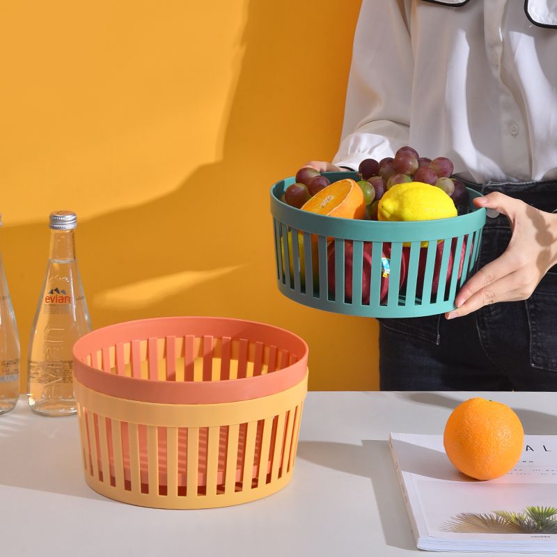 Hollowed-out fruit basket, draining water basket, household water fruit basket, large fruit plate, creative living room fruit basket, kitchen vegetable washing basket full figure