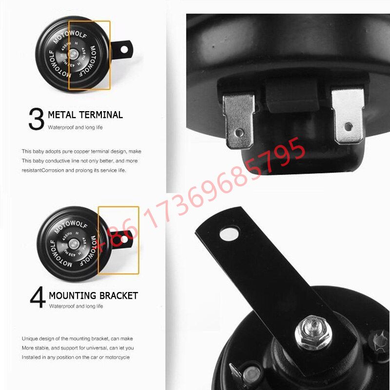 Motorcycle Horn Loud 12V Motorcycle horn Modification horn Car horn Item Picture