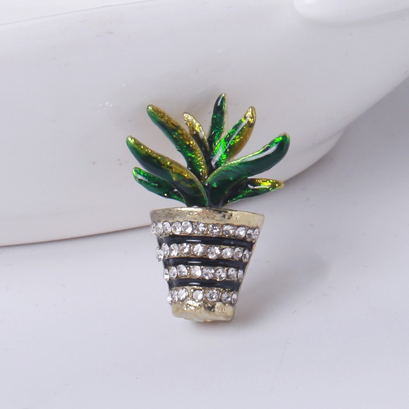 迷你仙人掌盆栽胸针创意滴油绿植胸花简约小清新服装配饰批发详情图4