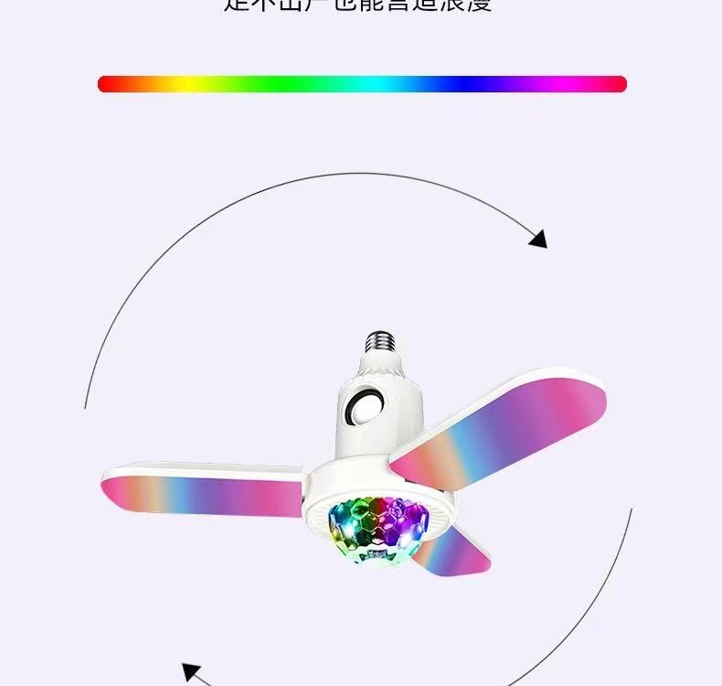 LED舞台灯蓝牙音响三叶小魔球遥控七彩家用白光照明灯 详情图6