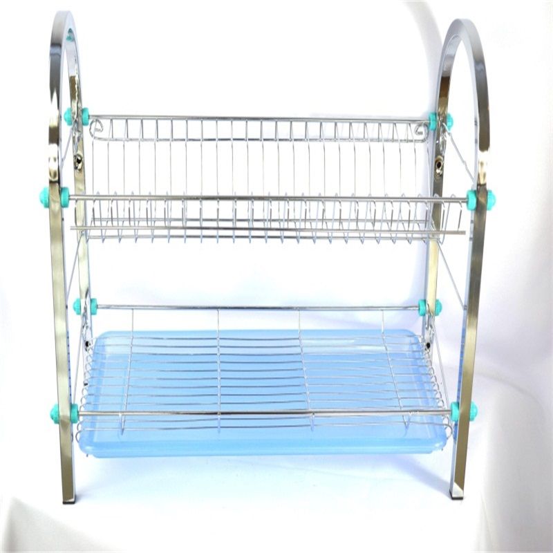 Square two-tier dish rack
