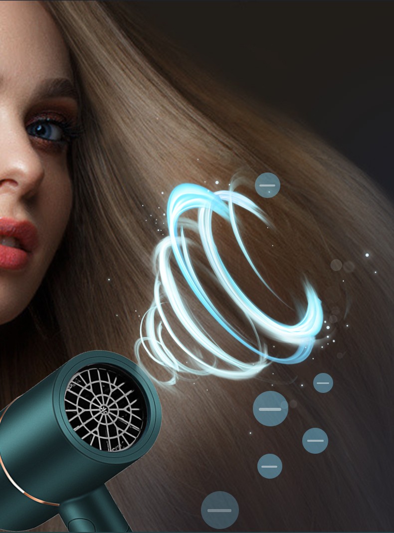 DALING-3012 hair dryer, household blue light negative ion hair care hair dryer, foldable and portable, 1400W high-power constant-temperature quick-drying cold and hot air dryer, wholesale for export pic 4