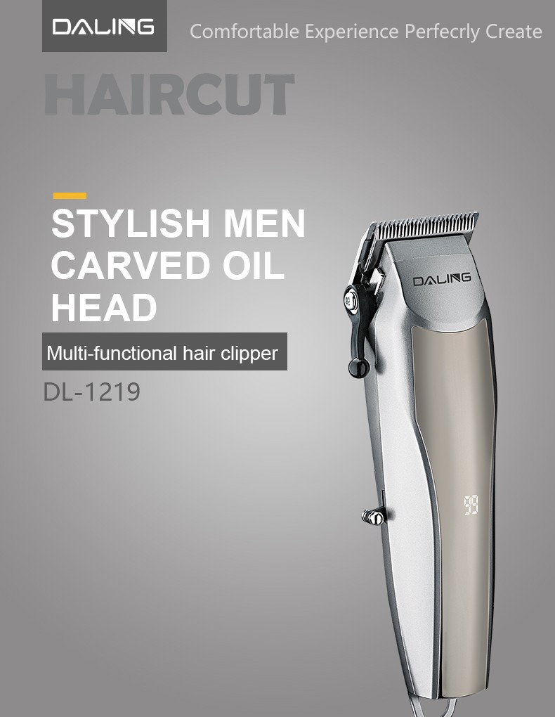 DALING-1219 Household LED digital display electric hair clipper, rechargeable electric clipper, USB rechargeable electric clipper, wholesale of special hair trimmers for household hair salons, cross-border detail image 1