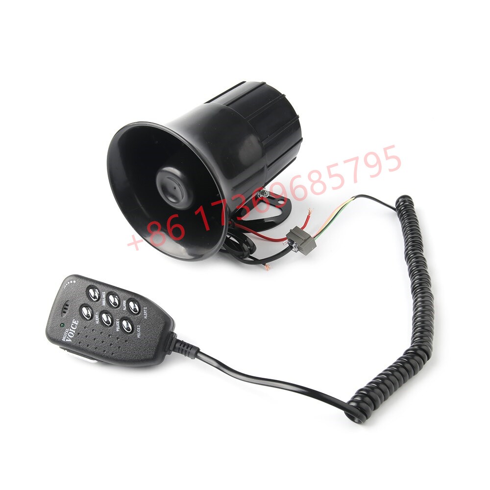 警报器扬声器气喇叭 125DB  6声警报 汽车摩托车船扩音器带 MIC 数字语音                  详情图2