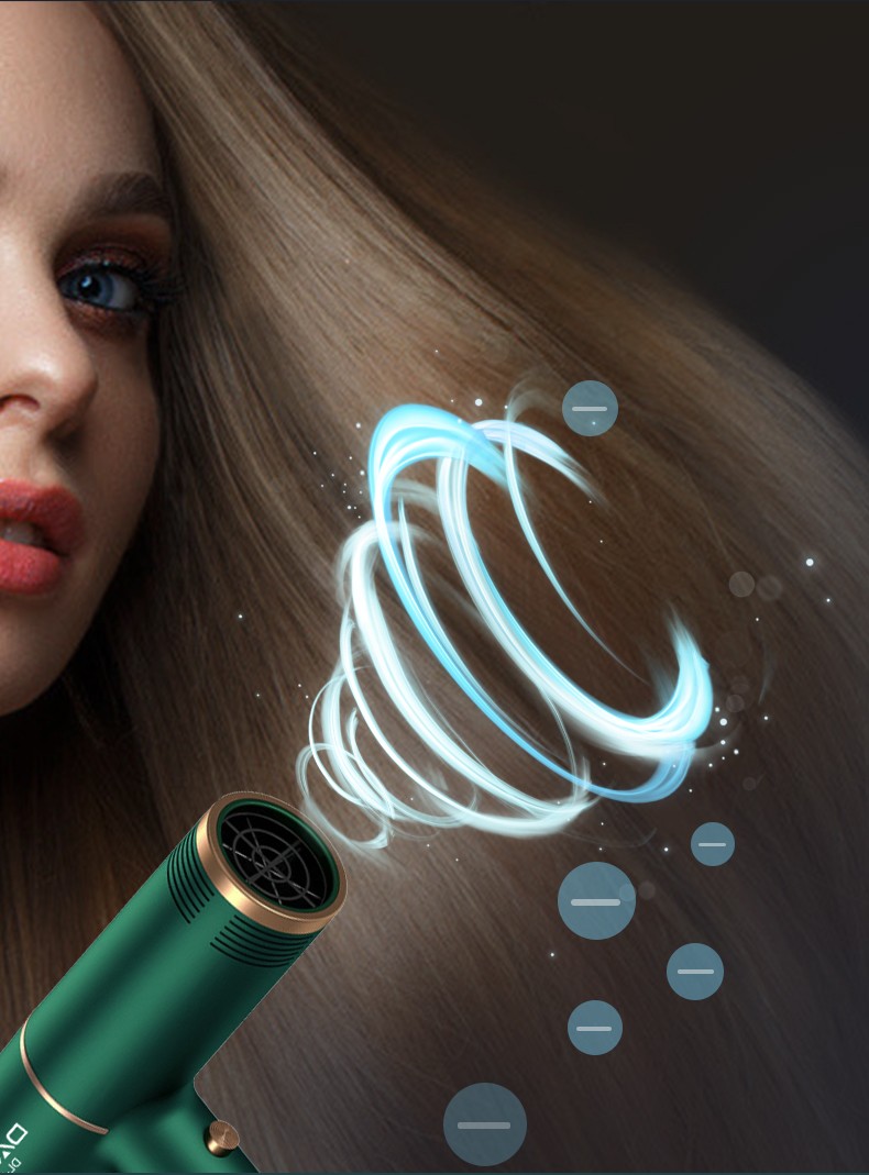 DALING-3013 hair dryer for household use, blue light negative ion hair care, long tube air outlet, dual concentrated air outlet, 1200W high power, constant temperature, quick drying, cold and hot air, wholesale for export detail image 4