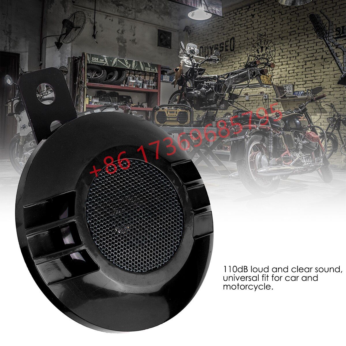 New 110dB 430HZ motorcycle horn, 12V universal horn Application Scenario