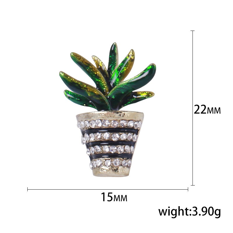 迷你仙人掌盆栽胸针创意滴油绿植胸花简约小清新服装配饰批发详情图2
